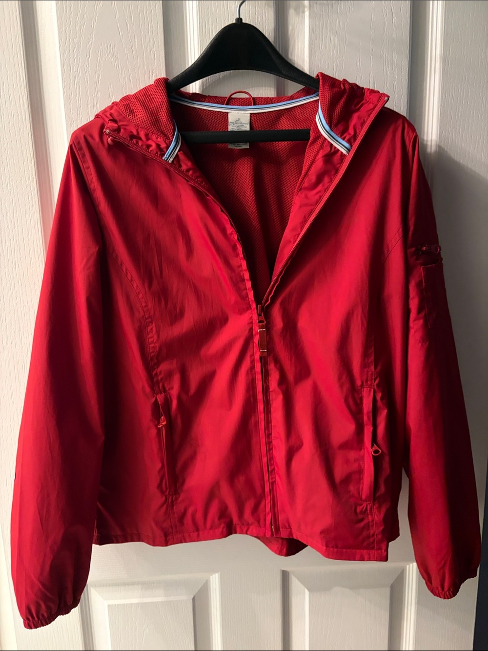 Old Navy Red Hooded Windbreaker Jacket